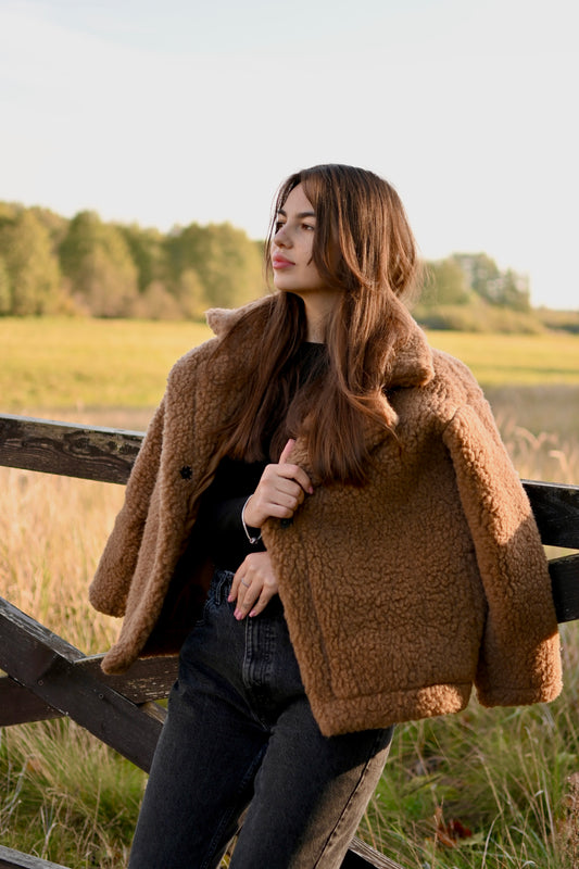 Płaszcz Teddy — Brązowy