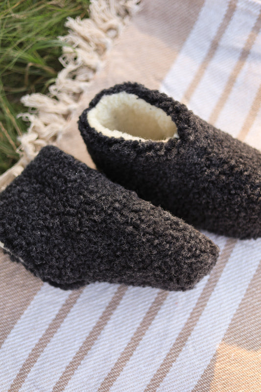 Merino Hausschuhe | 100% Schafwolle | Schwarz