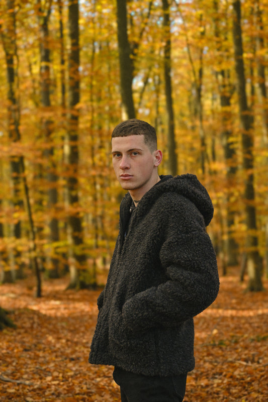 NORD MEN Jacket Black Melange — Wool Merino Jacket | Kurtka Męska z Wełny Merino