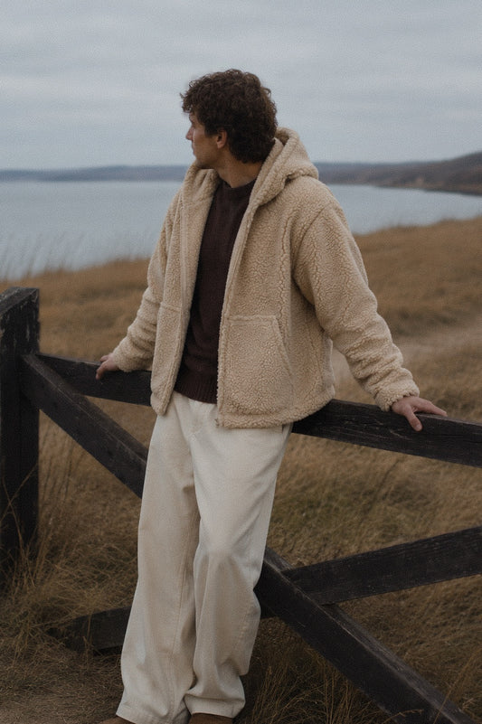 NORVEL – Herren Merino Wolljacke Beige