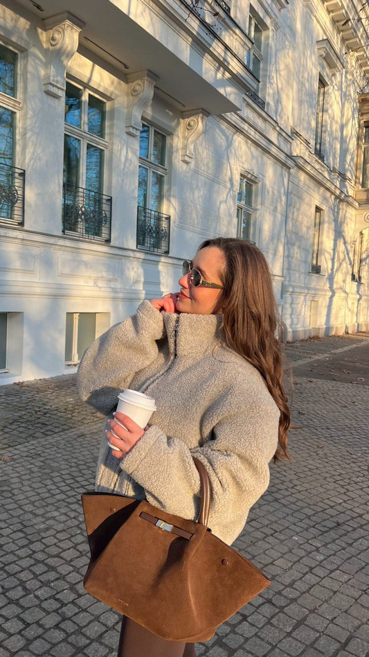 LUMI Jacket Grey — Wool Teddy Jacket | Kurtka z Wełny Teddy