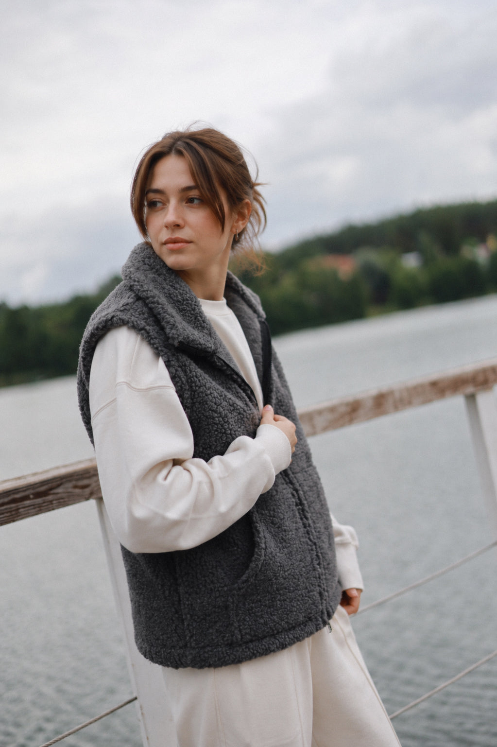 LINO – Merino Wollweste Grau