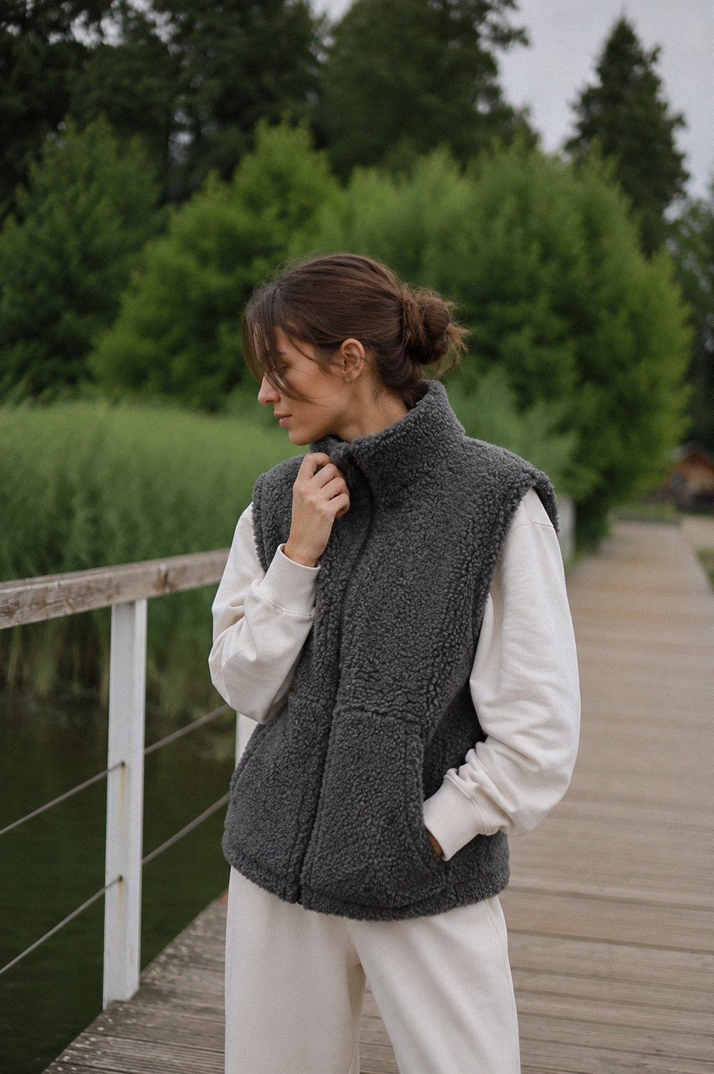LINO – Merino Wollweste Grau
