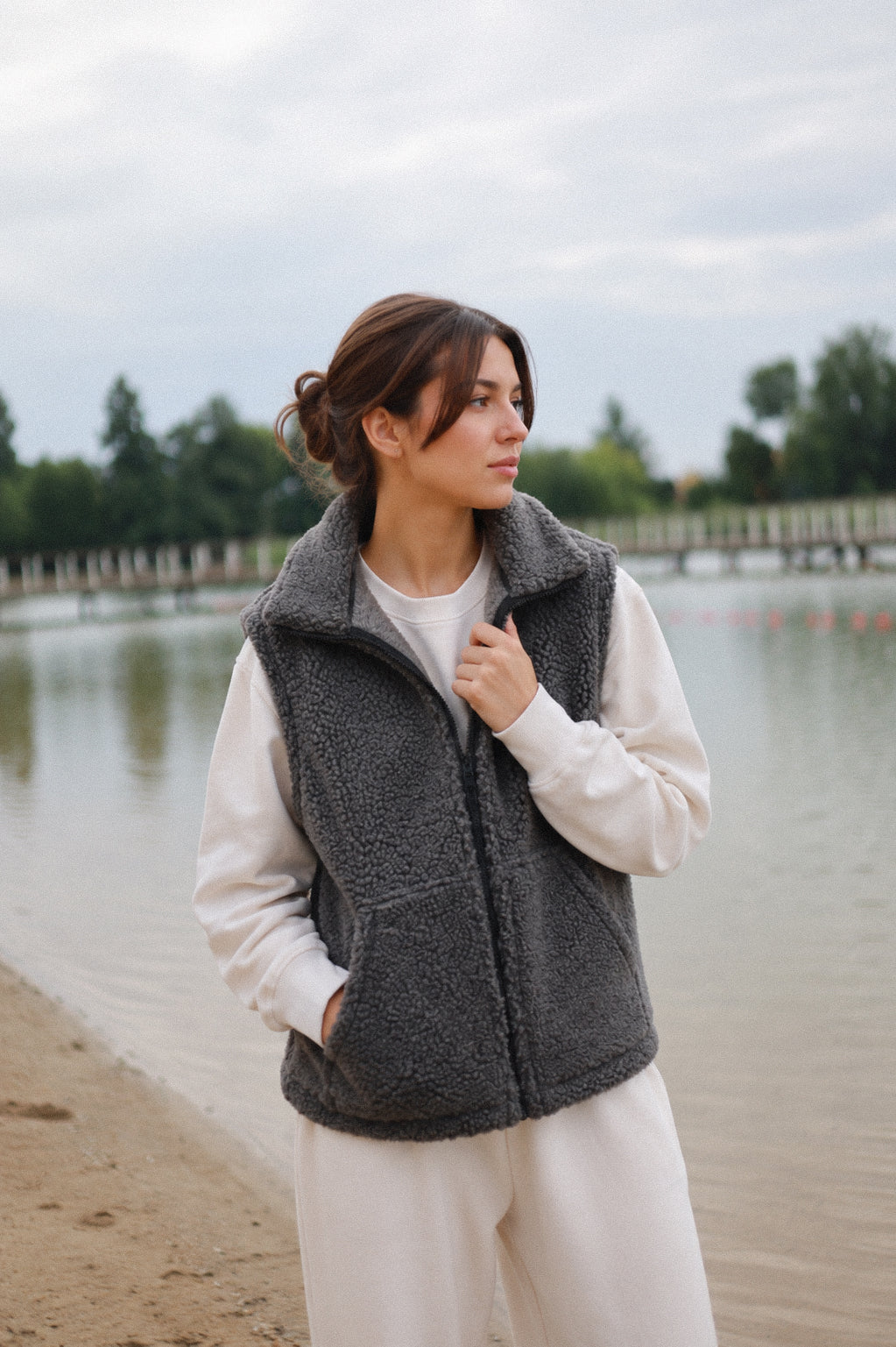 LINO – Merino Wollweste Grau