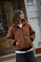 Long Wool Jacket - Brown 