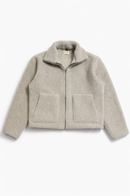 LUMI Jacket Grey — Wool Teddy Jacket | Kurtka z Wełny Teddy