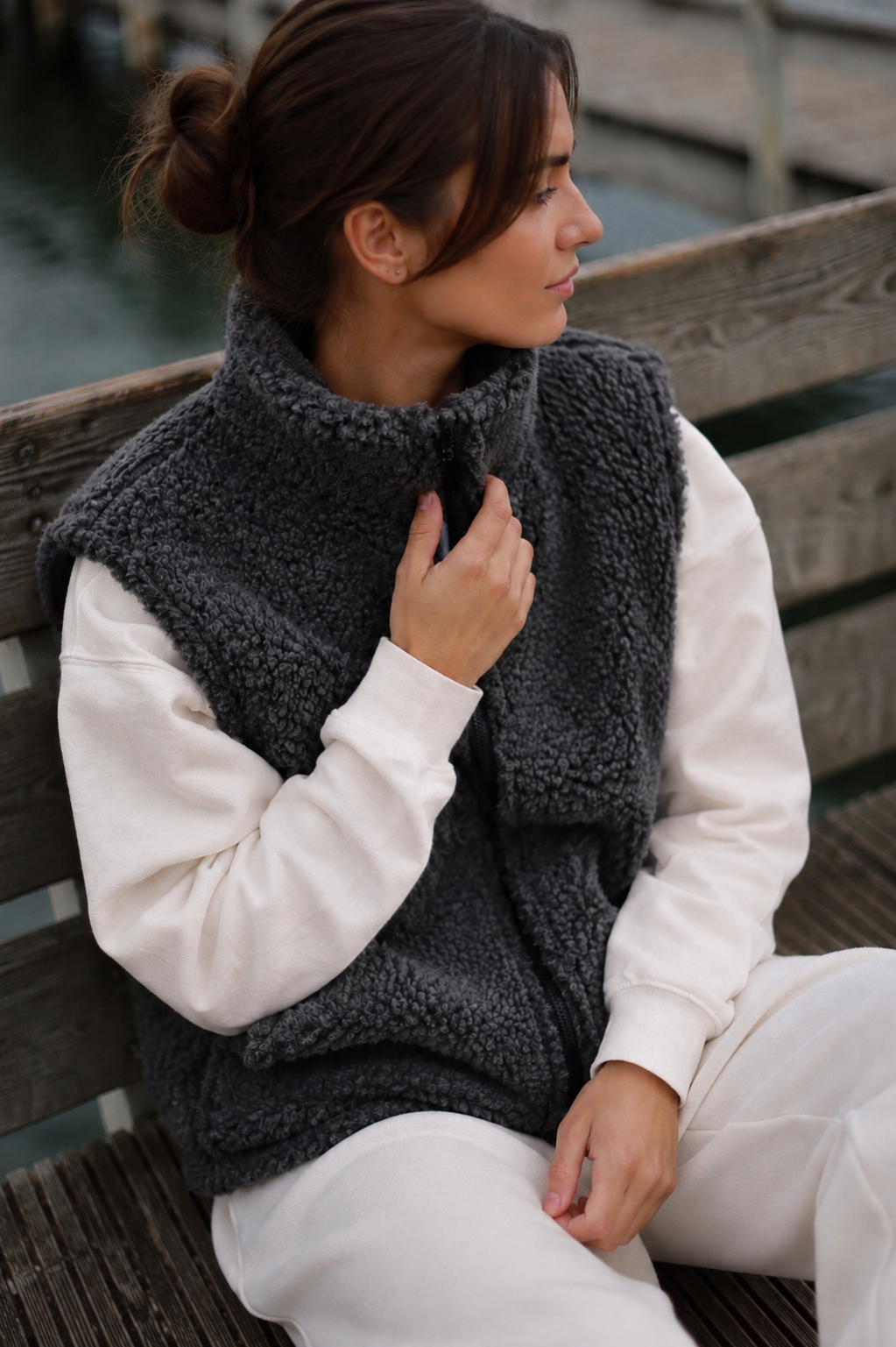 LINO – Merino Wollweste Grau