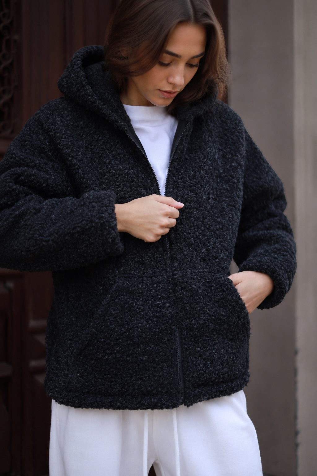 ALVA – Merino Wolljacke Schwarz