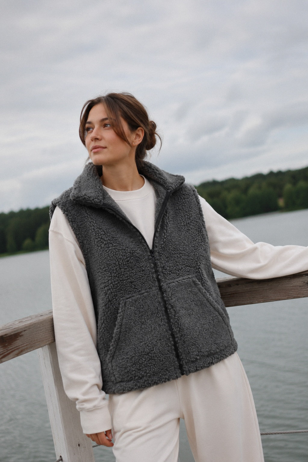 LINO – Merino Wollweste Grau