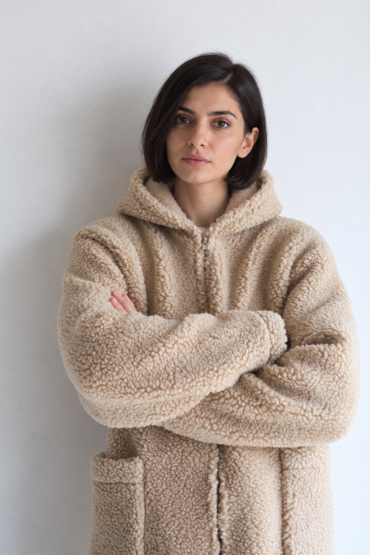 Long Merino Wool Coat – Beige