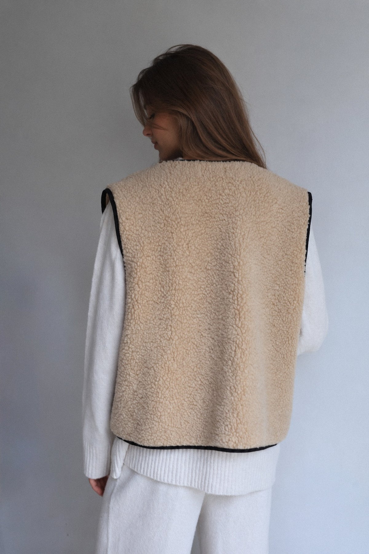 RAW Merino Wollweste Beige