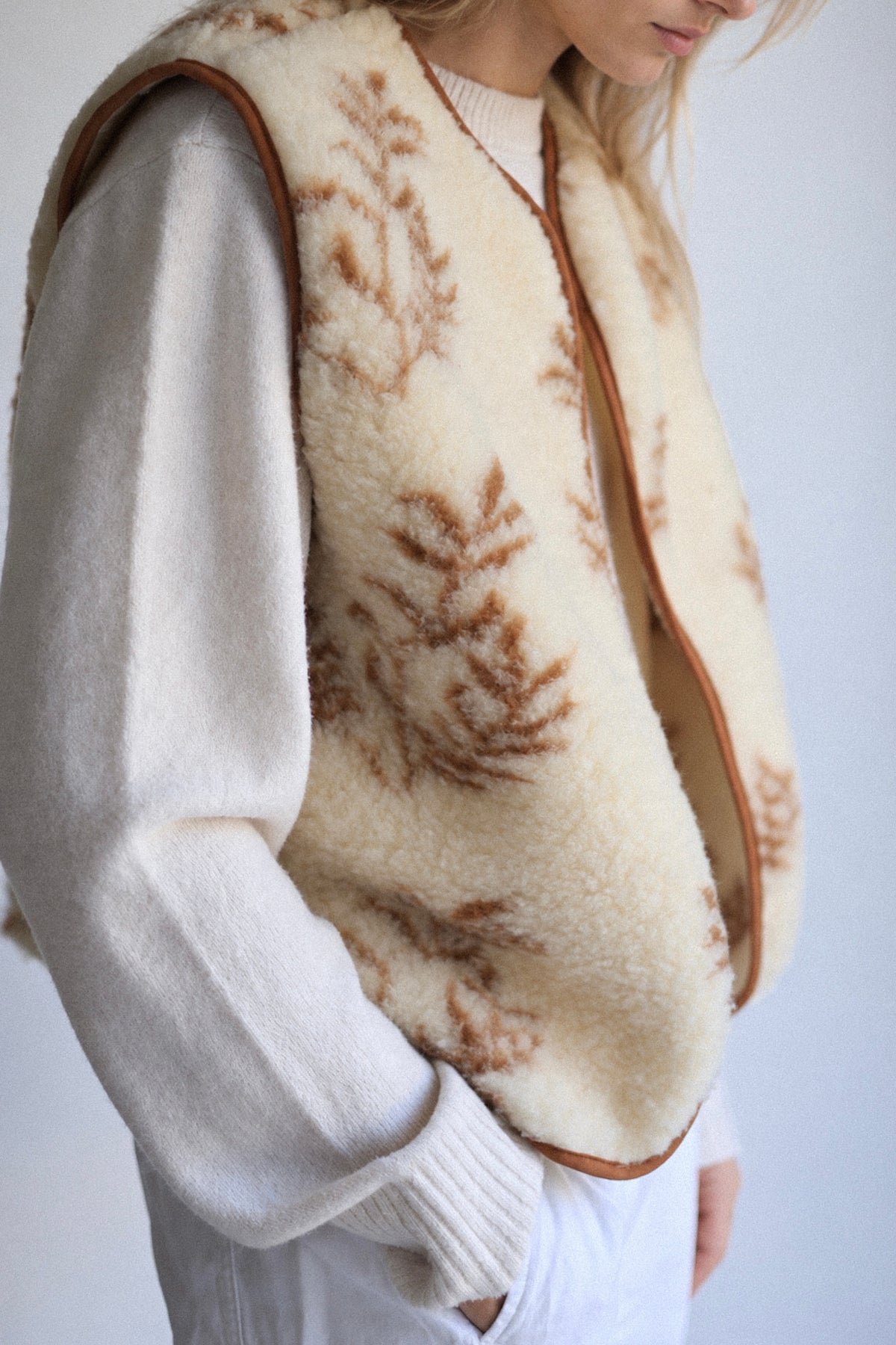 RAW Merino Wollweste Cream