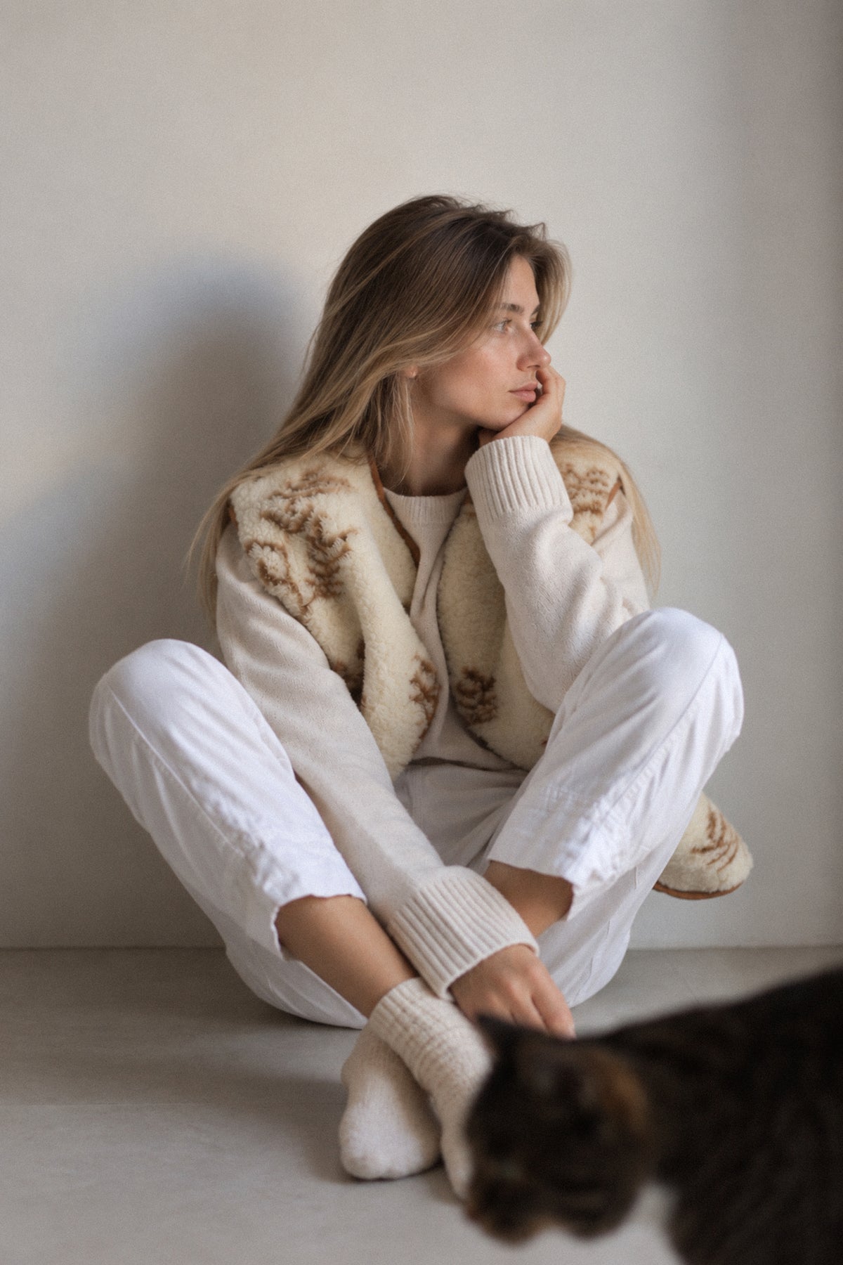 RAW Merino Wollweste Cream