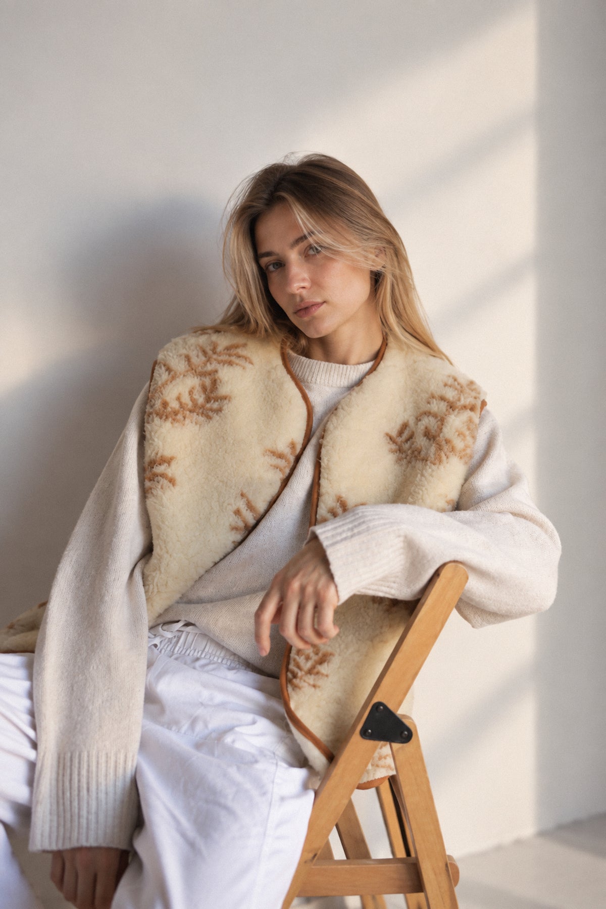 RAW Merino Wollweste Cream