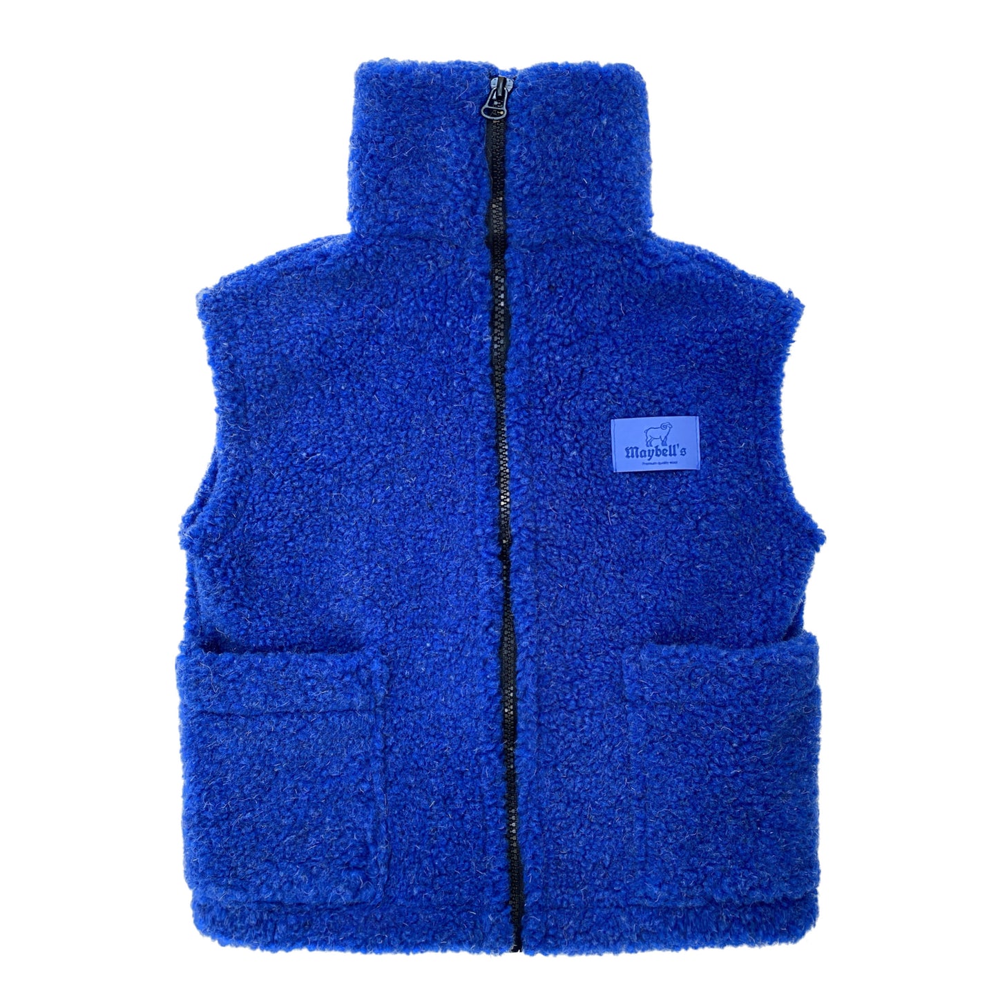 Kinder Wollweste aus 100 % Schurwolle – Blau – Größe 98/104 | Maybell's Outlet