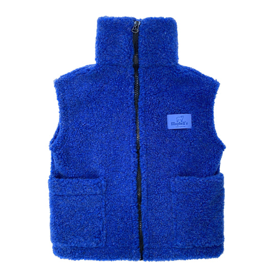 Kinder Wollweste aus 100 % Schurwolle – Blau – Größe 98/104 | Maybell's Outlet