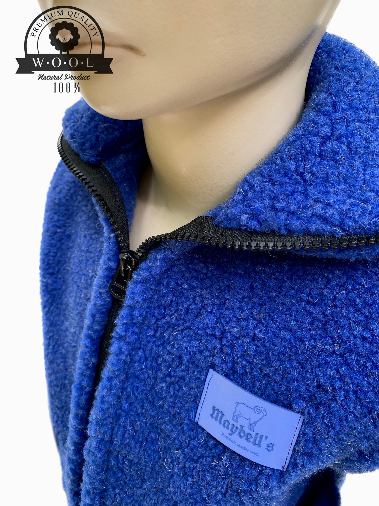 Kinder Wollweste aus 100 % Schurwolle – Blau – Größe 98/104 | Maybell's Outlet