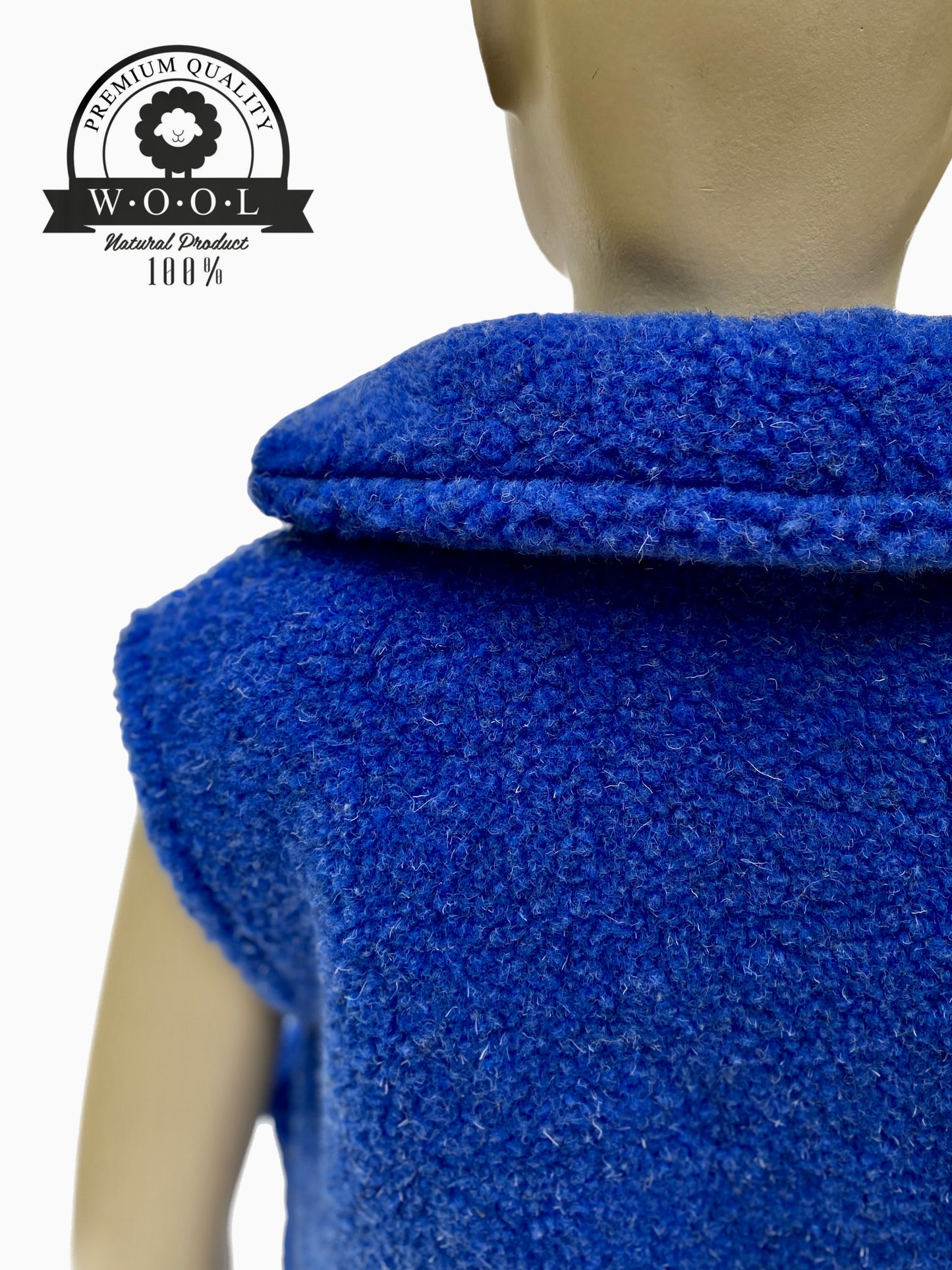 Kinder Wollweste aus 100 % Schurwolle – Blau – Größe 98/104 | Maybell's Outlet