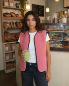 RAW Vest Pink — Różowa Kamizelka Teddy z Wełny Merino