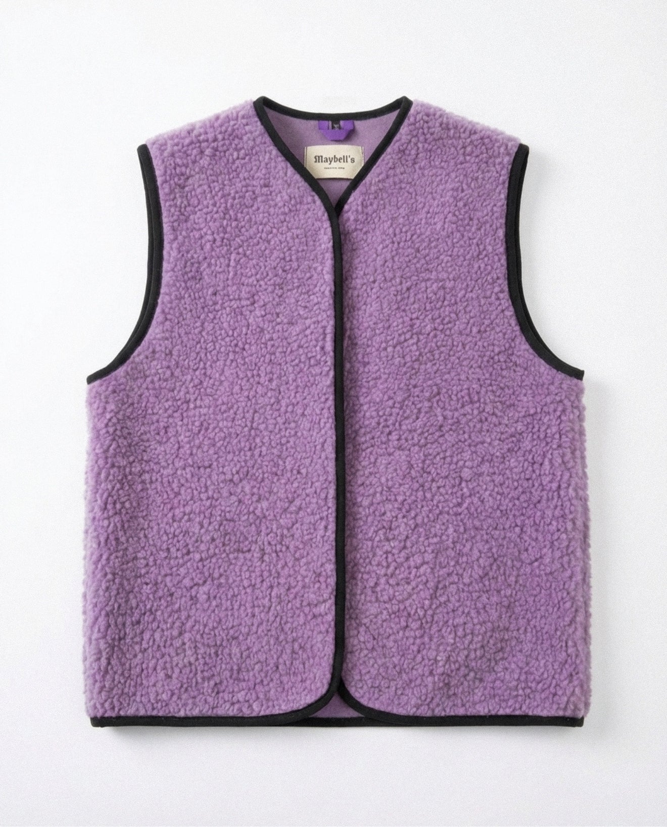 RAW Vest Purple — Fioletowa Kamizelka Teddy z Wełny Merino