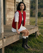 RAW Vest Red — Czerwona Kamizelka Teddy z Wełny Merino