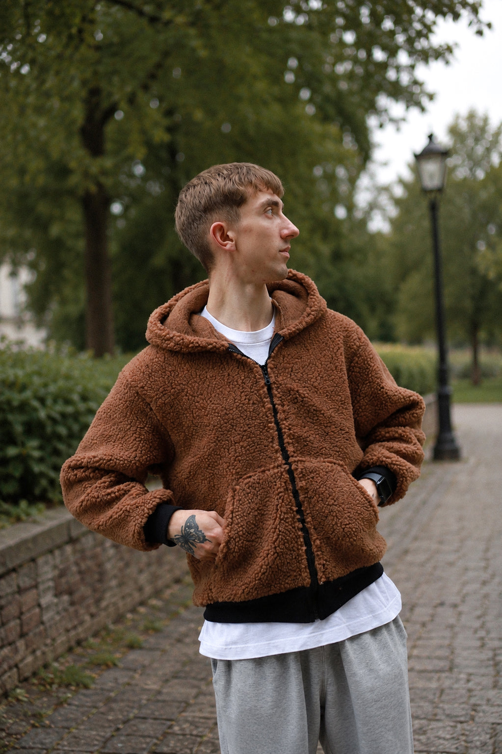 Long Wool Jacket - Brown 