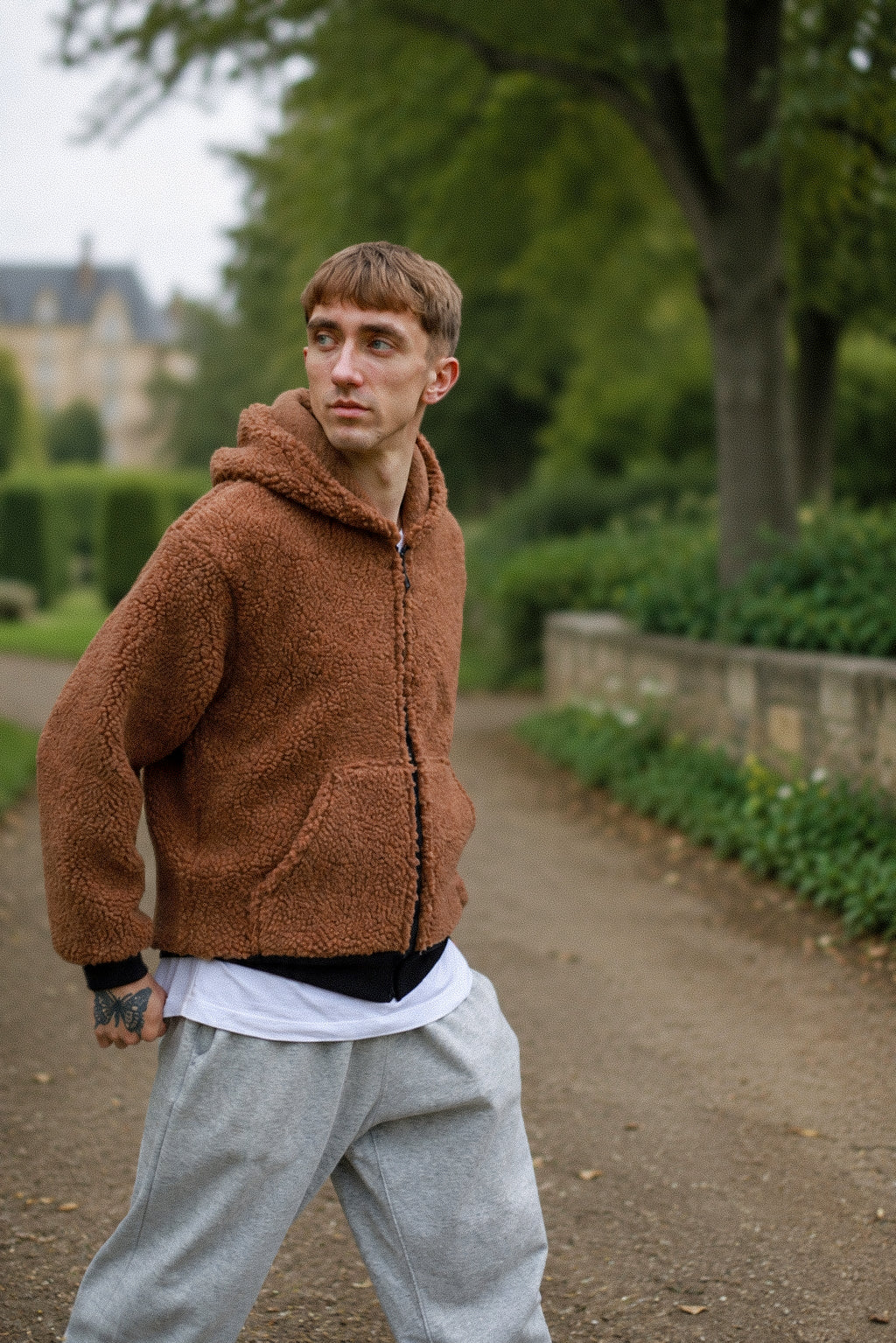 Long Wool Jacket - Brown 