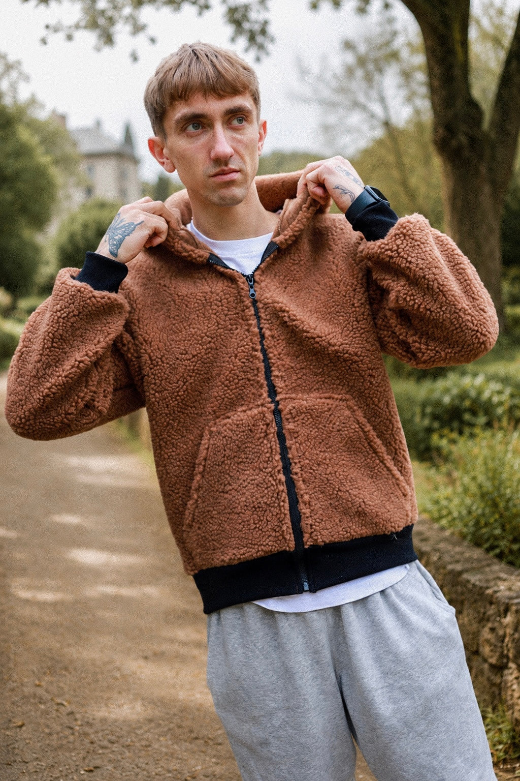 Long Wool Jacket - Brown 