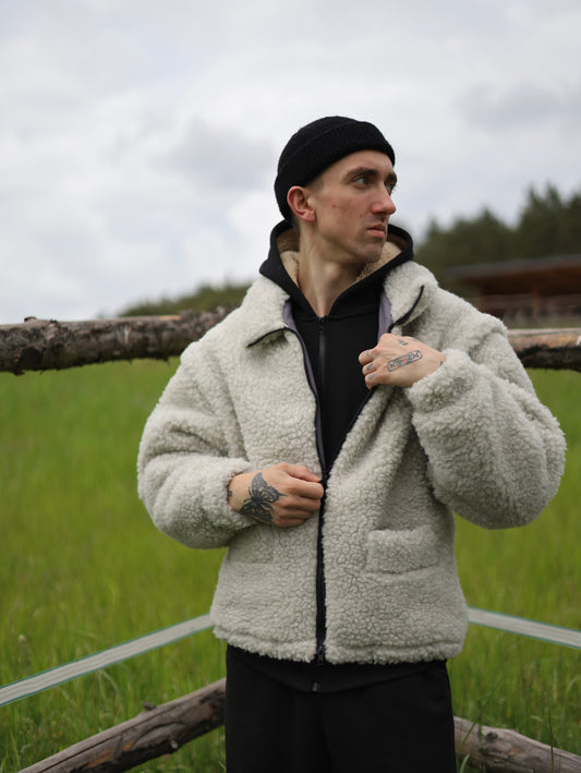 Męska wełniana  kurtka 2w1