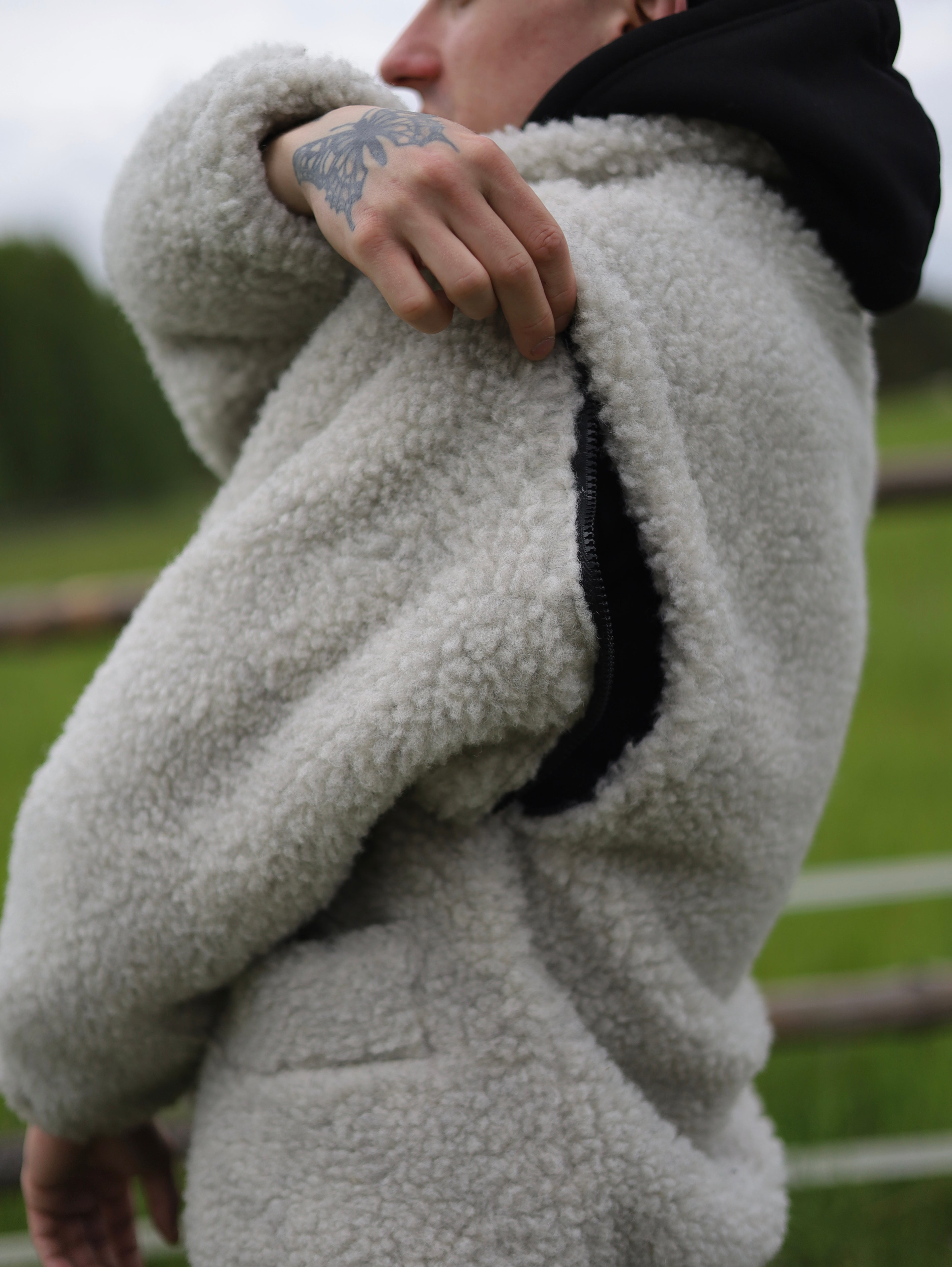 Męska wełniana  kurtka 2w1