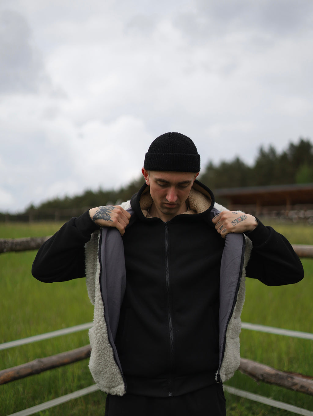 Męska wełniana  kurtka 2w1