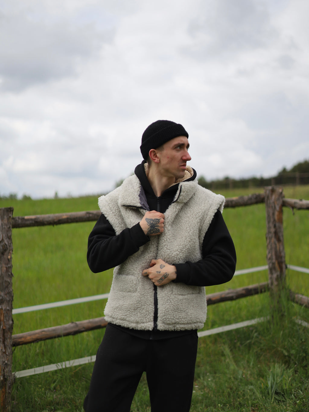 Męska wełniana  kurtka 2w1