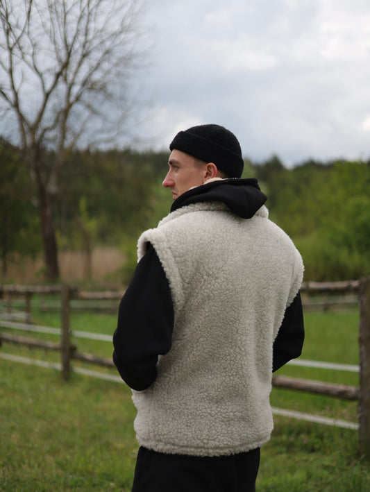 Męska wełniana  kurtka 2w1