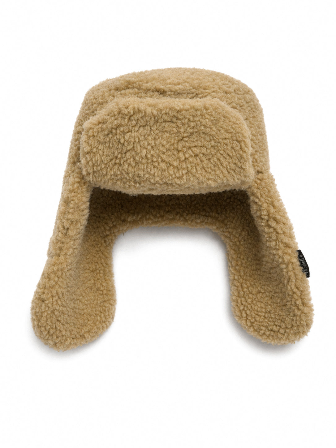 Trappermütze aus 100 % Merinowolle - Beige