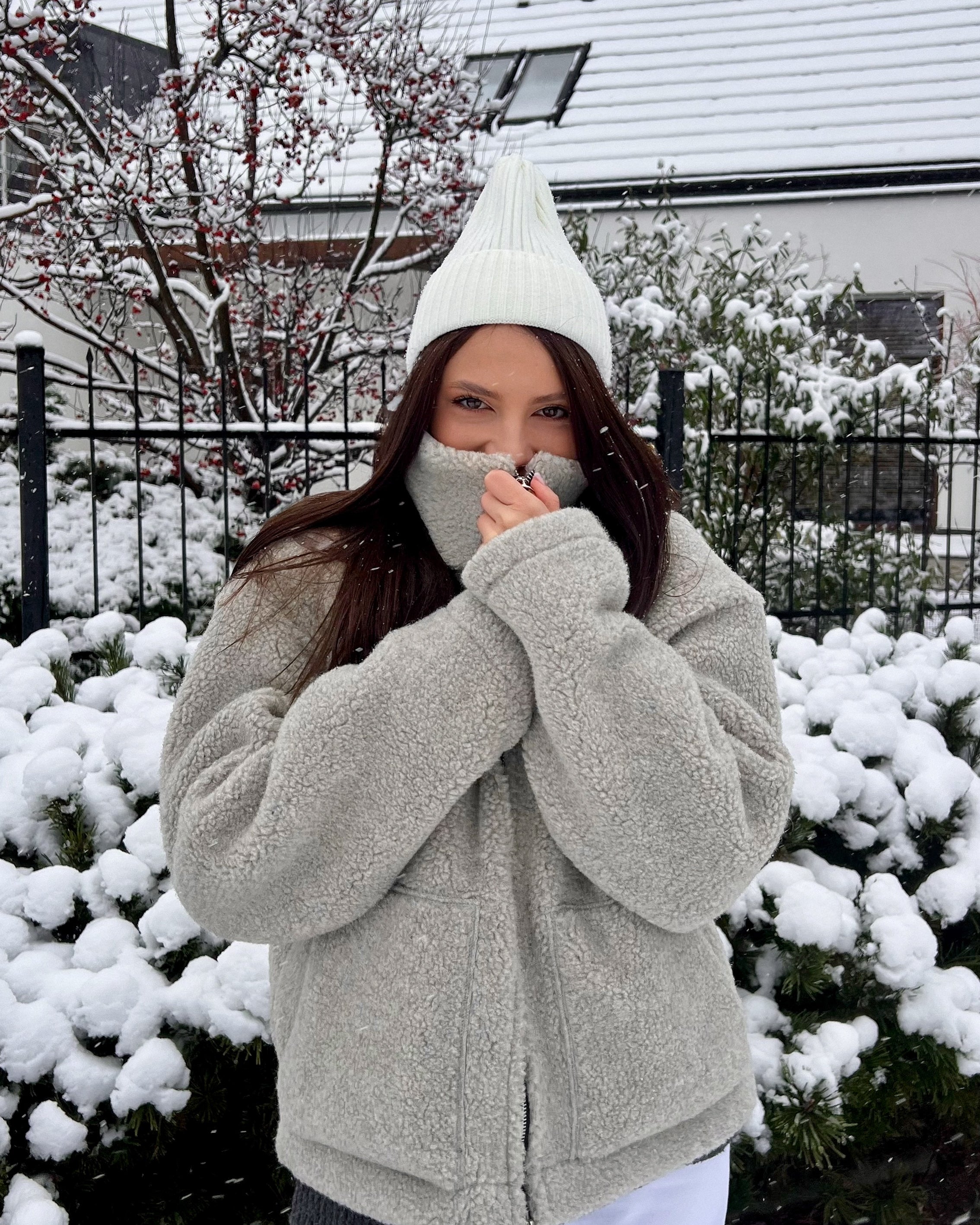 GRAY LUMI JACKET — Wool Teddy Jacket | Kurtka z Wełny Teddy