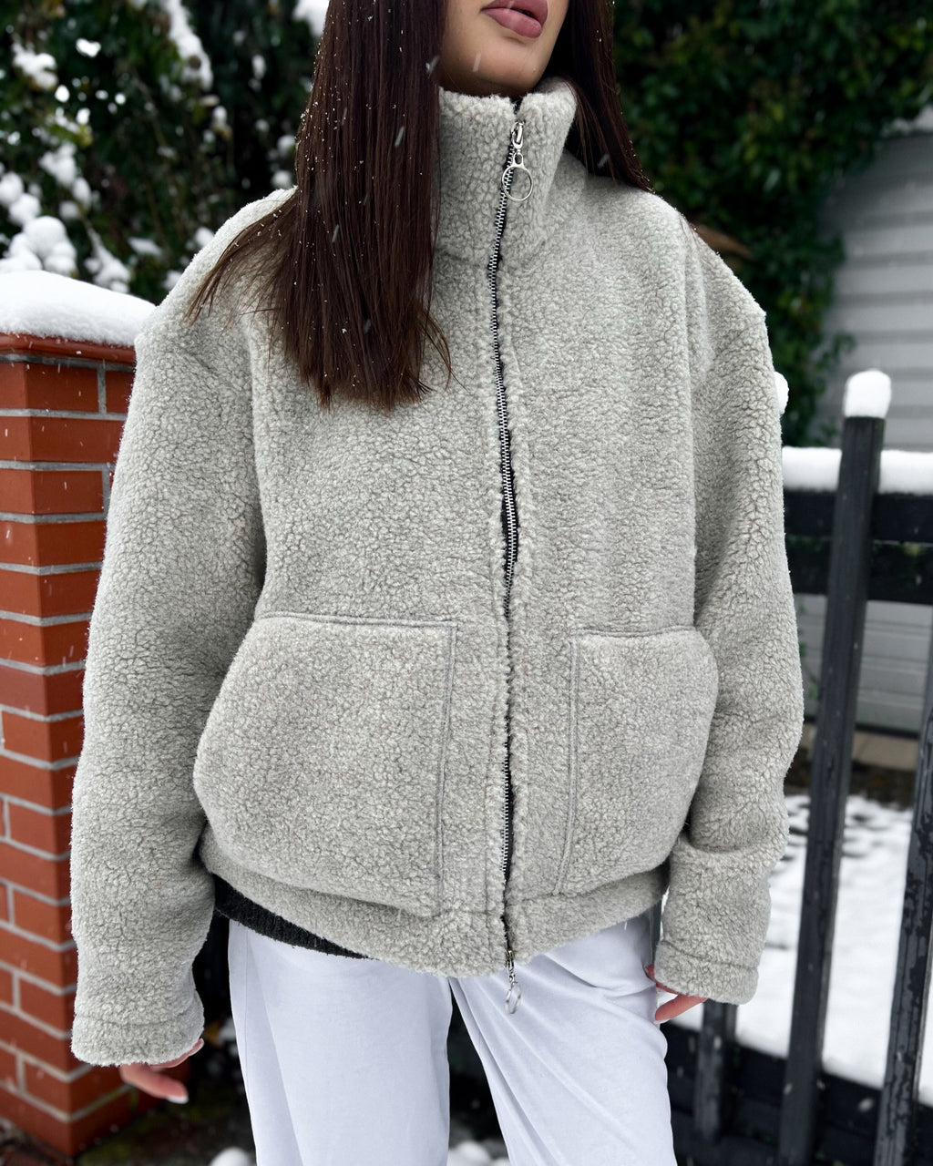 GRAY LUMI JACKET — Wool Teddy Jacket | Kurtka z Wełny Teddy
