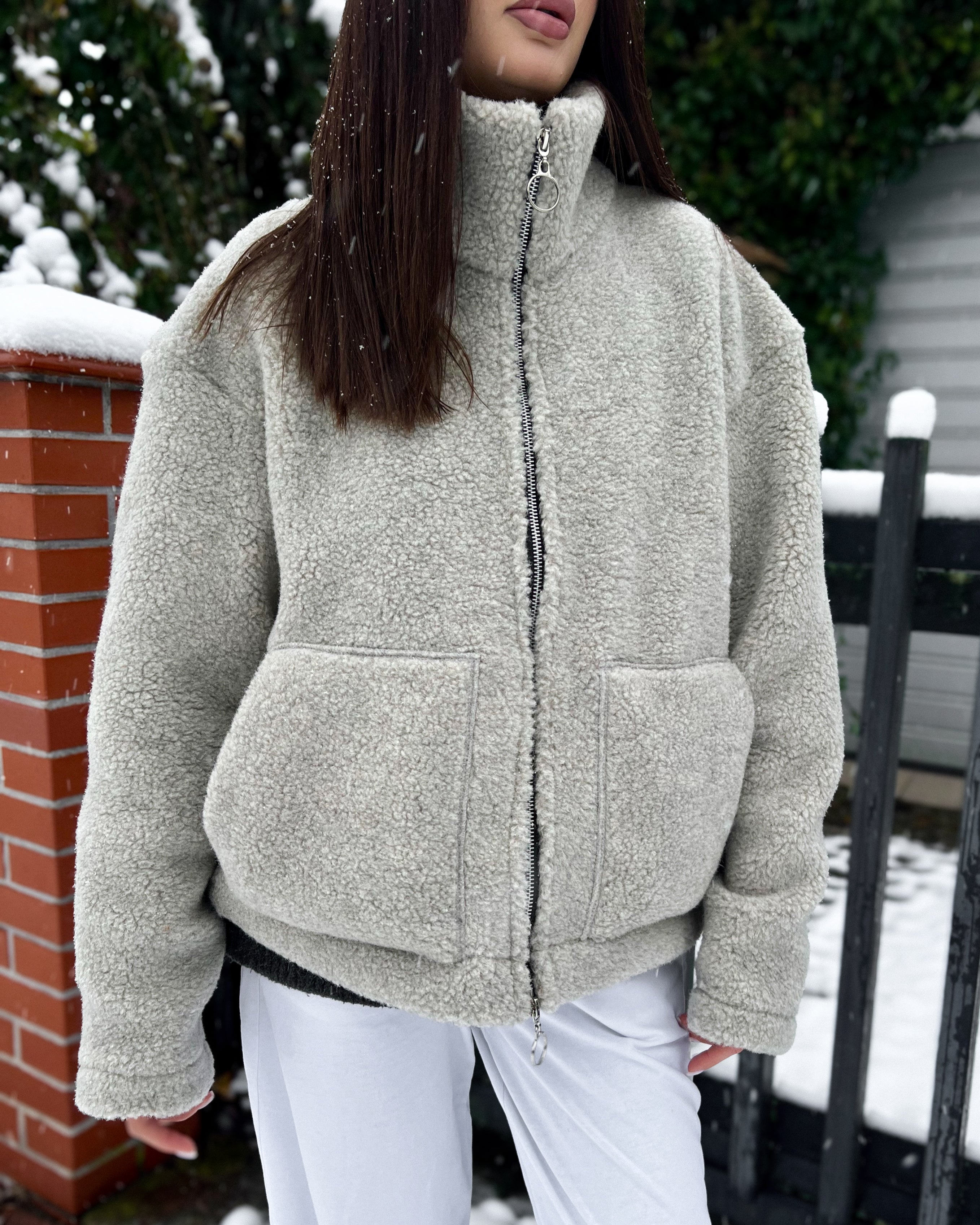 GRAY LUMI JACKET — Wool Teddy Jacket | Kurtka z Wełny Teddy