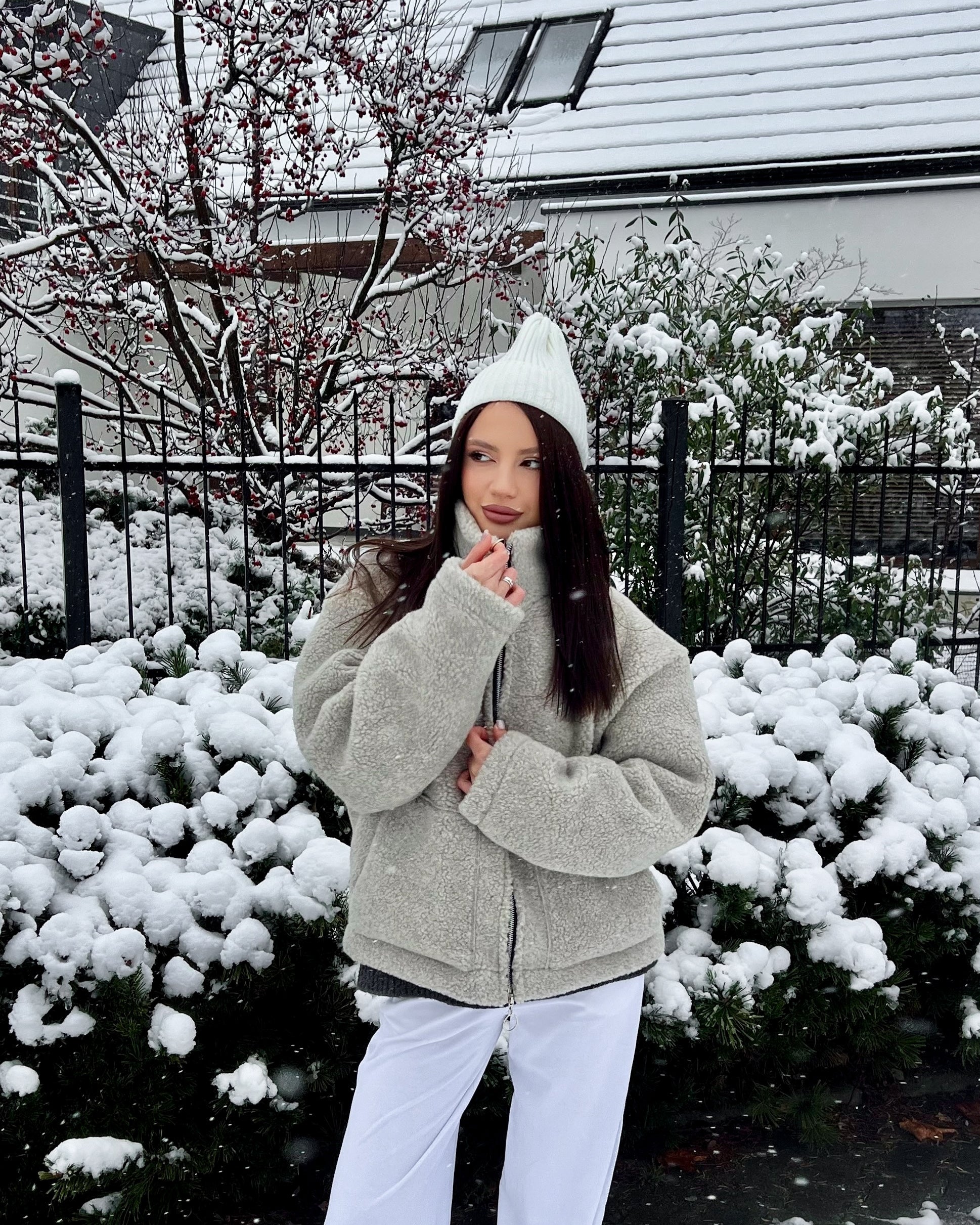 GRAY LUMI JACKET — Wool Teddy Jacket | Kurtka z Wełny Teddy