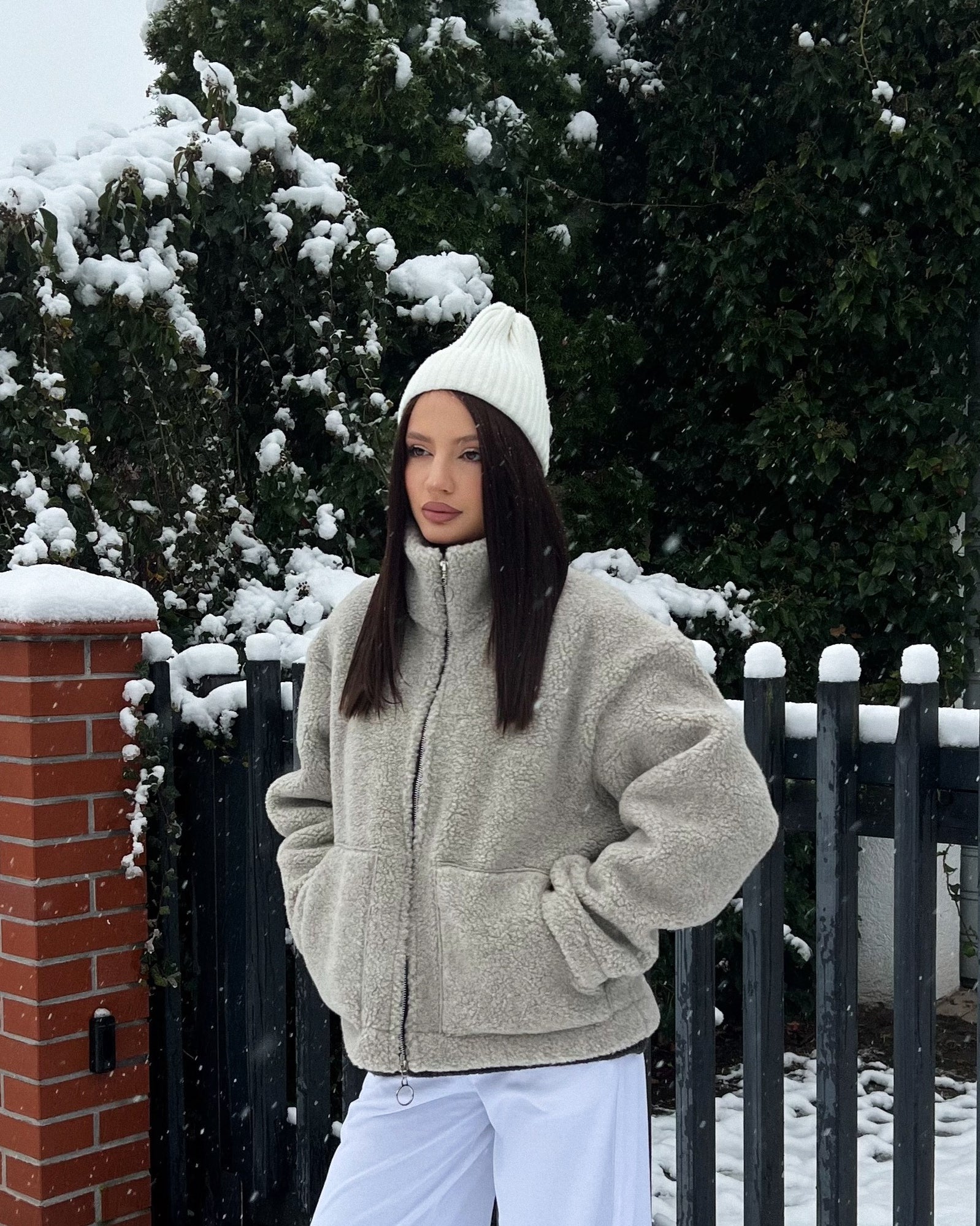 GRAY LUMI JACKET — Wool Teddy Jacket | Kurtka z Wełny Teddy