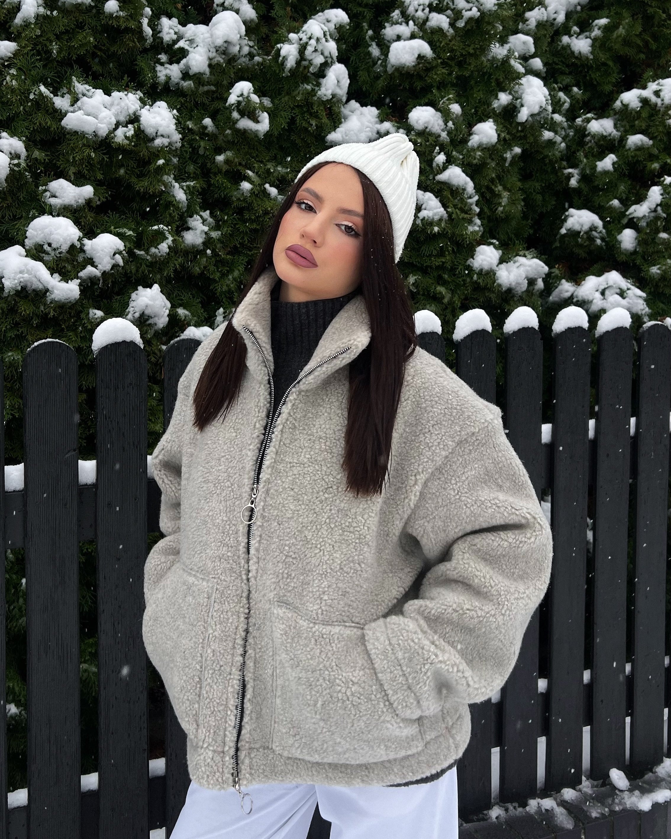 GRAY LUMI JACKET — Wool Teddy Jacket | Kurtka z Wełny Teddy