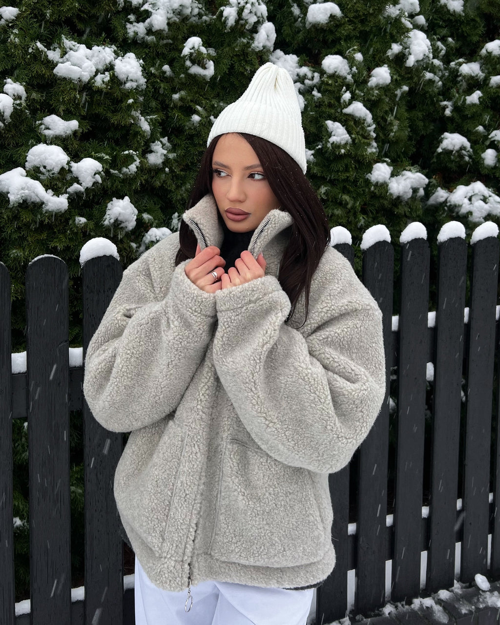 GRAY LUMI JACKET — Wool Teddy Jacket | Kurtka z Wełny Teddy