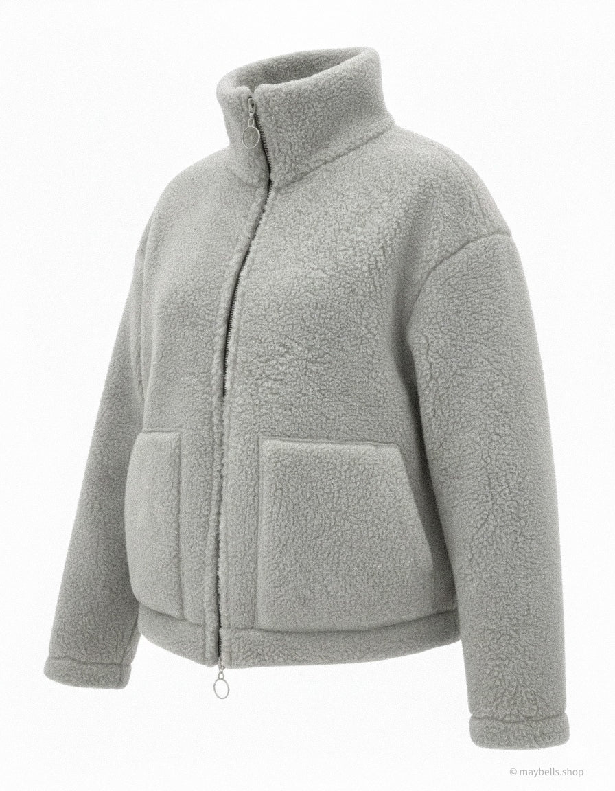 GRAY LUMI JACKET — Wool Teddy Jacket | Kurtka z Wełny Teddy