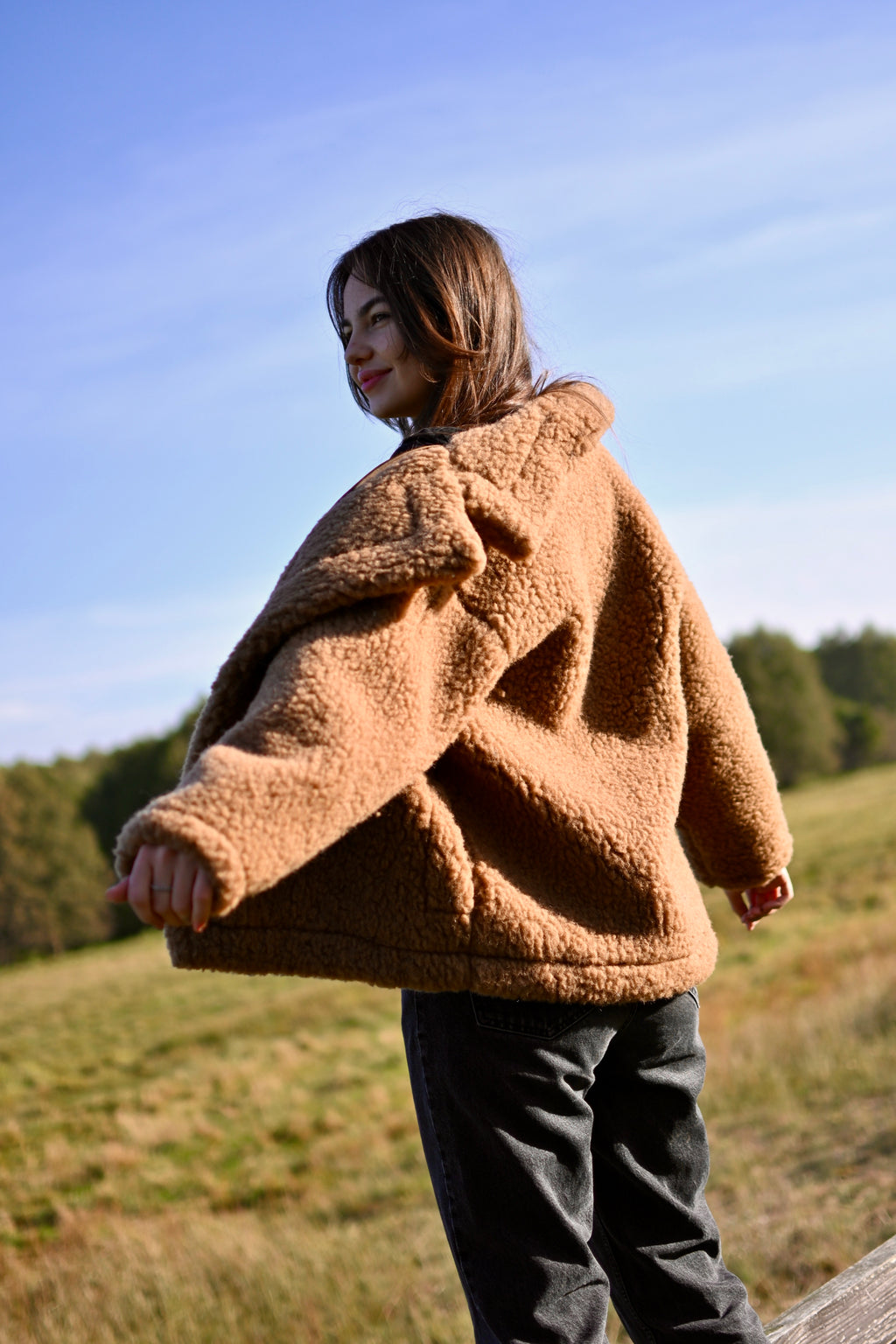 Płaszcz Teddy — Brązowy