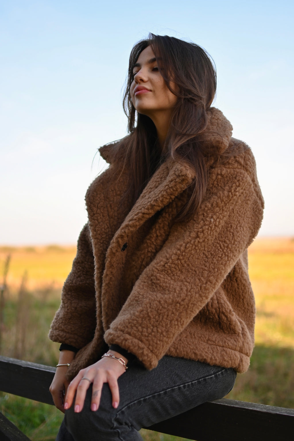 Płaszcz Teddy — Brązowy