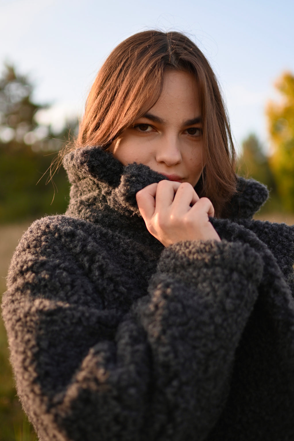 Płaszcz teddy z naturalnej wełny