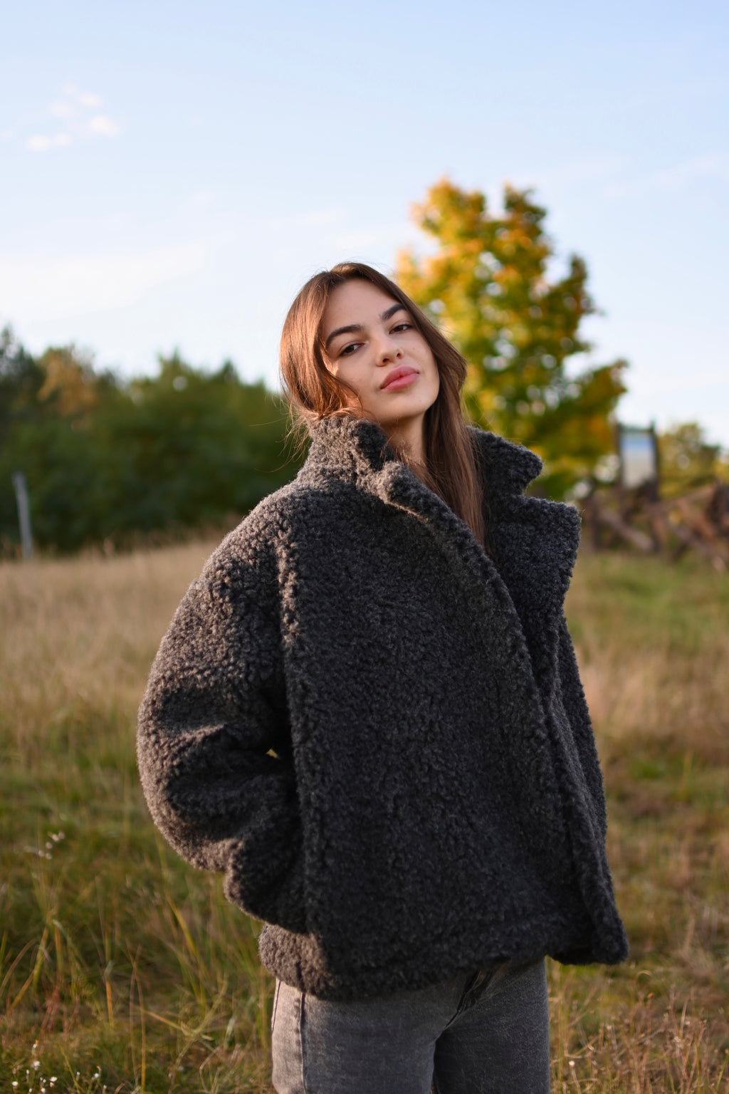 Płaszcz teddy z naturalnej wełny