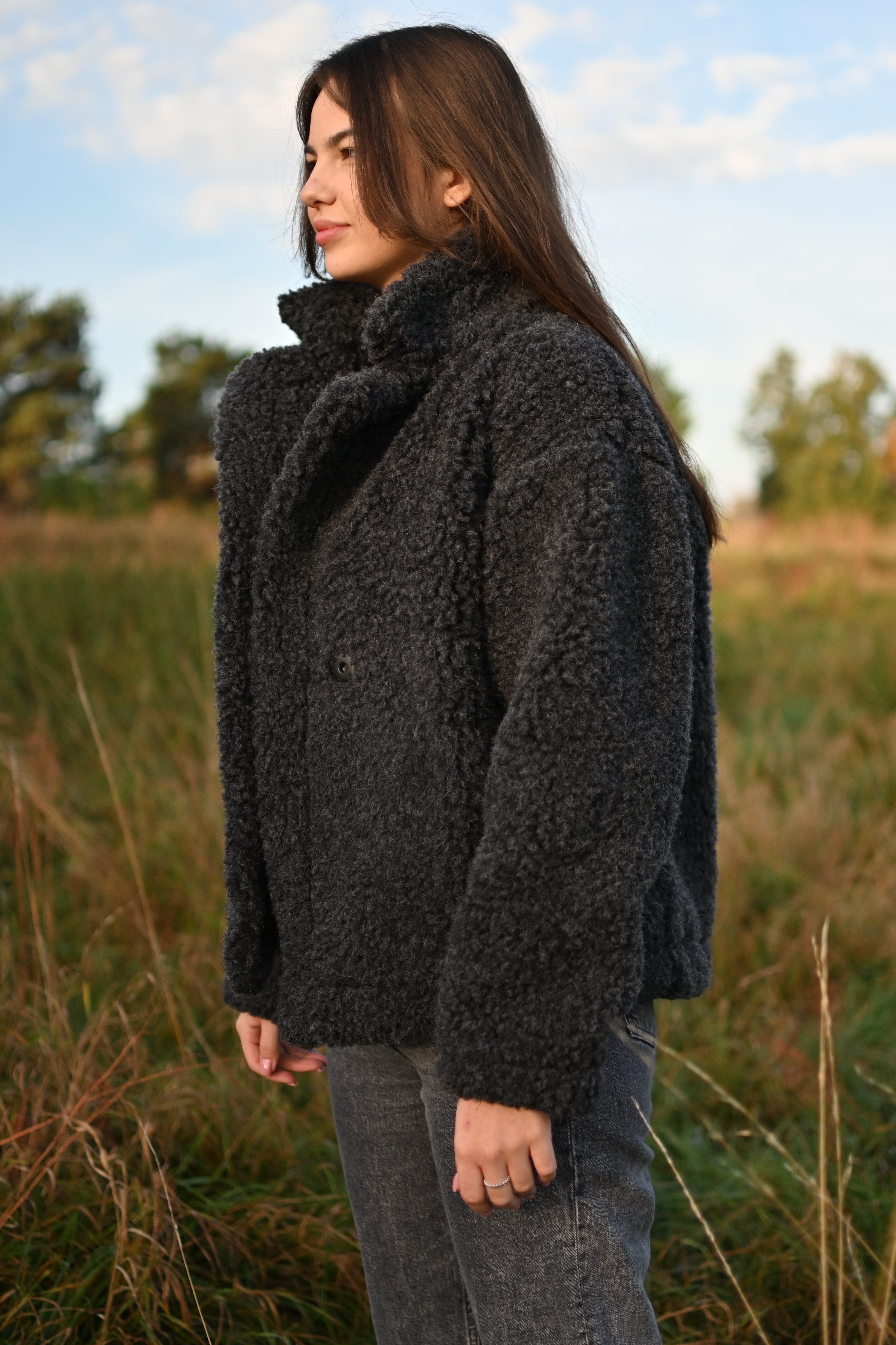 Płaszcz teddy z naturalnej wełny