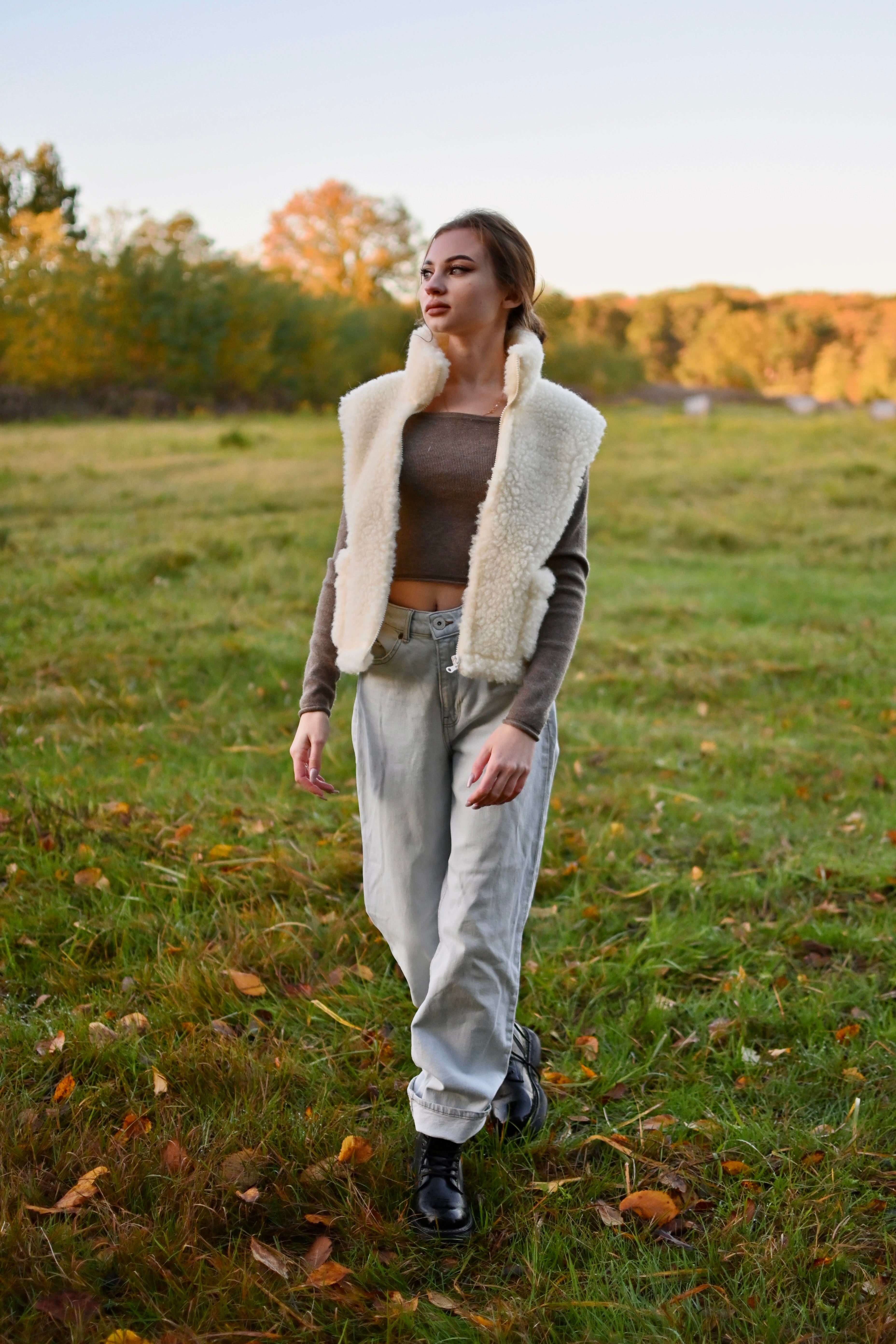 Wełniana kamizelka damska ecru