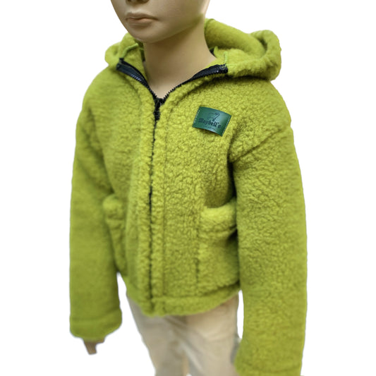 Kinder Wolljacke mit Bärenohren – 100% Wolle – Größe ca. 104/110 – Maybell's Outlet
