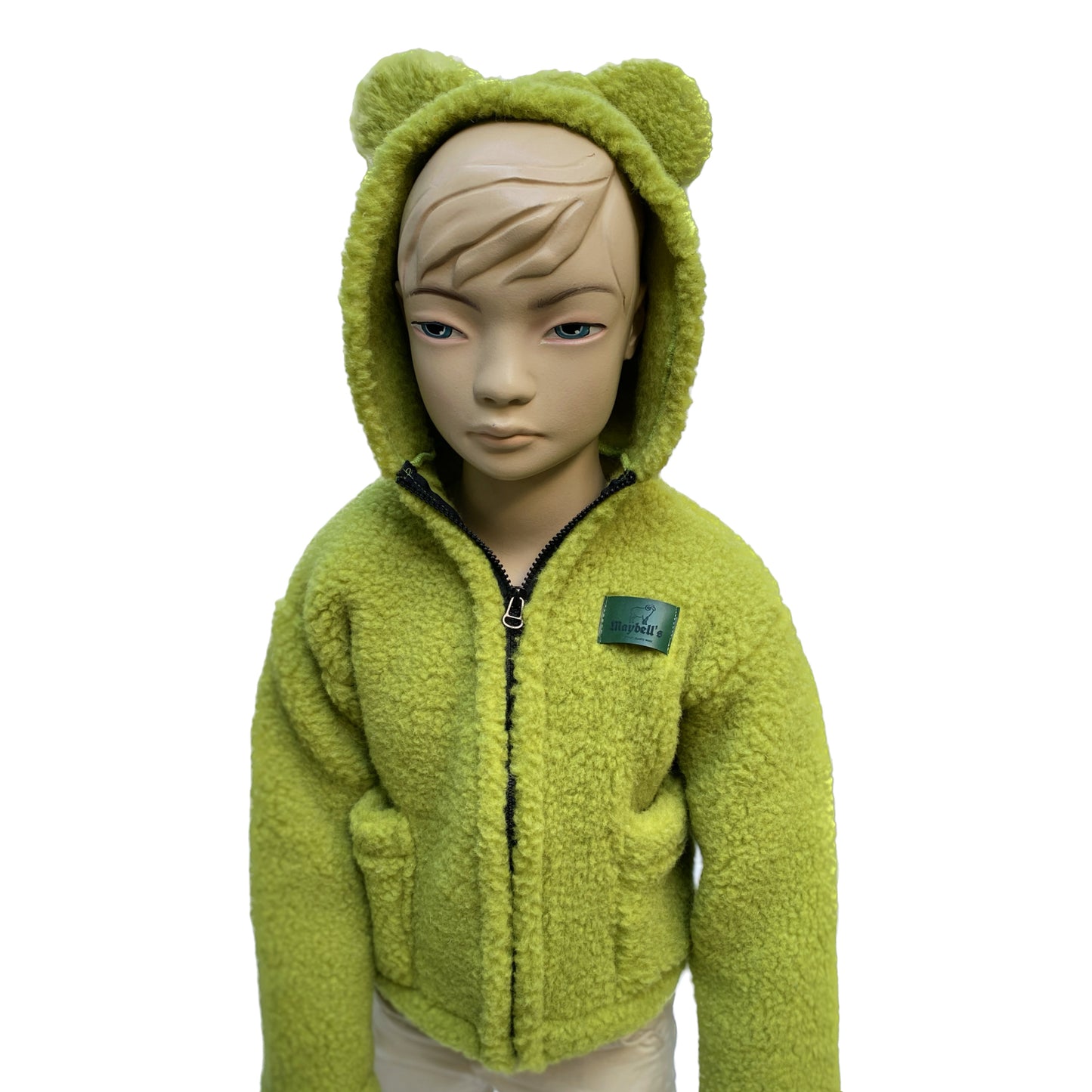 Kinder Wolljacke mit Bärenohren – 100% Wolle – Größe ca. 104/110 – Maybell's Outlet